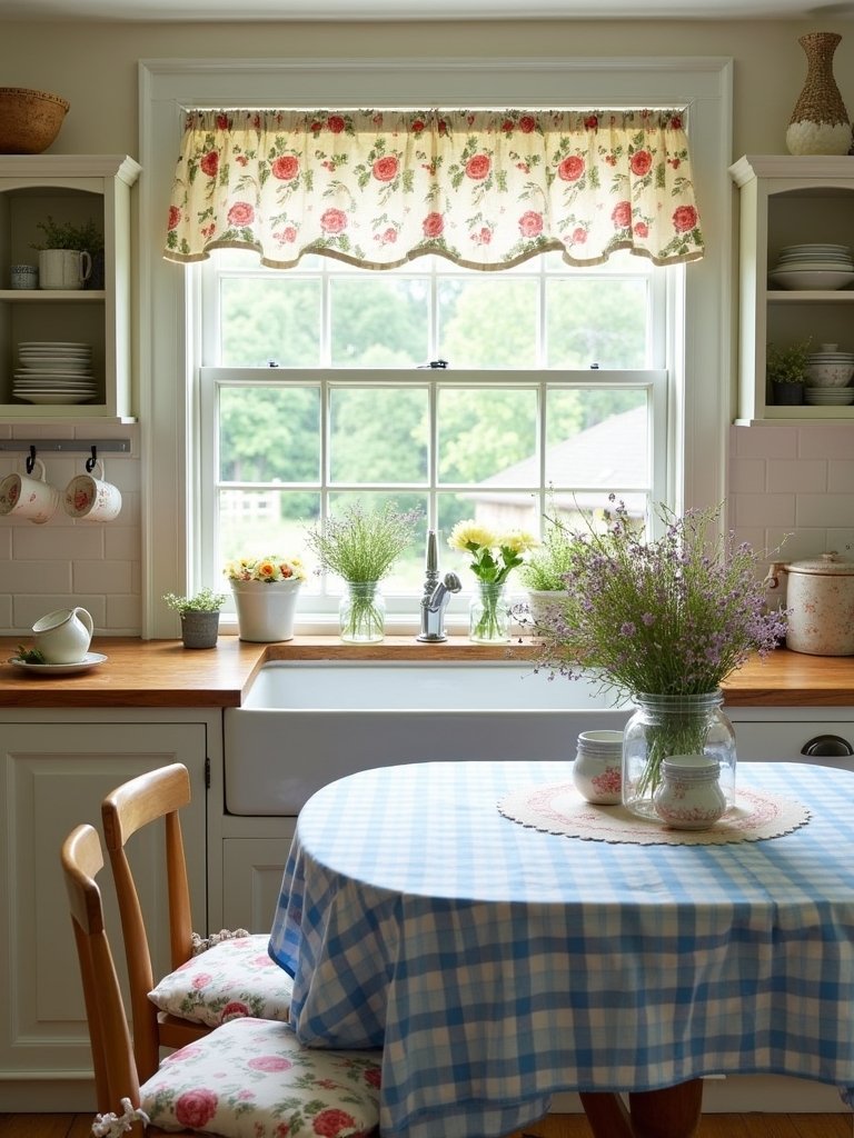floral patterns brighten kitchens