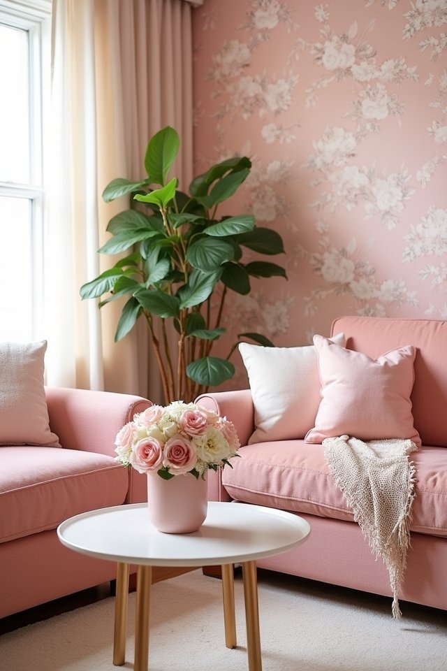 floral pink wallpaper charm