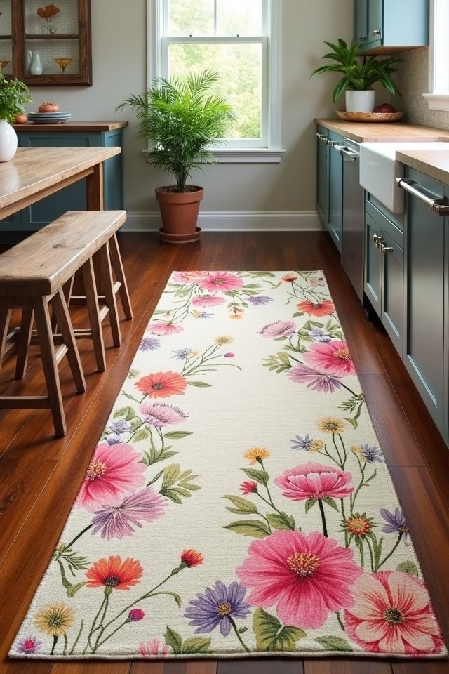 floral print kitchen runner