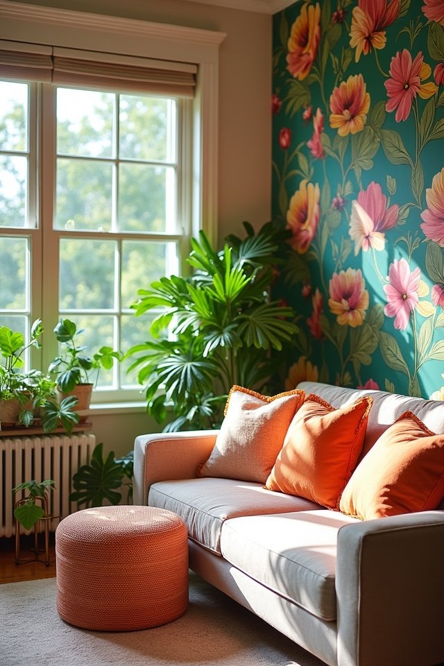floral prints brighten interiors