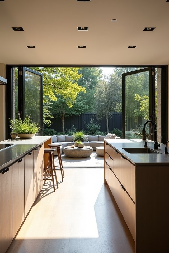 folding doors enhance kitchen spaces