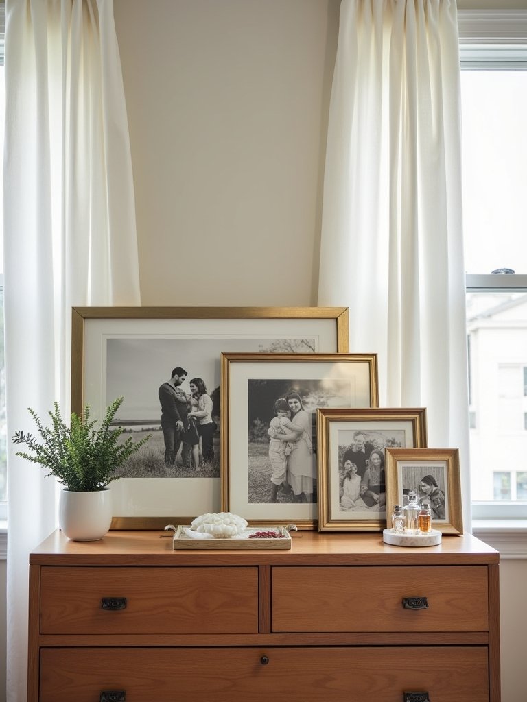 framed memories on dresser