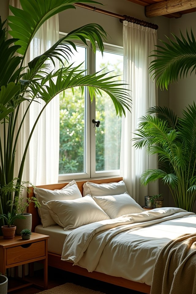 framing bed with plants