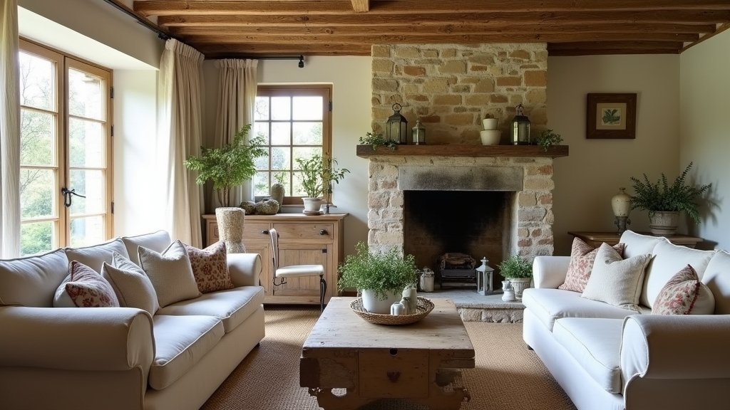 french farmhouse living room decor
