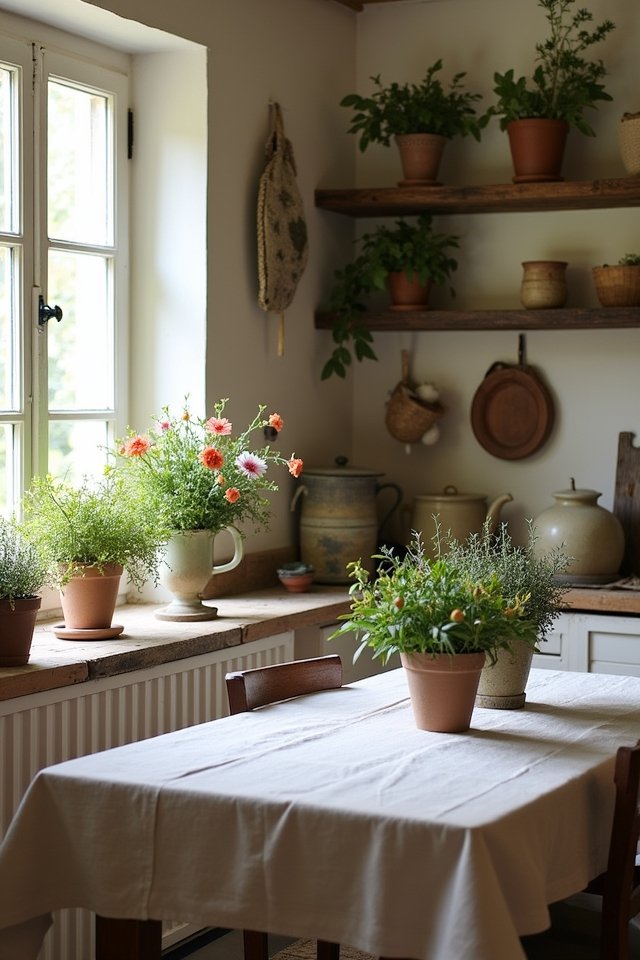fresh flowers and herbs