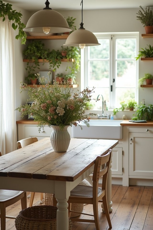 fresh flowers brighten kitchens