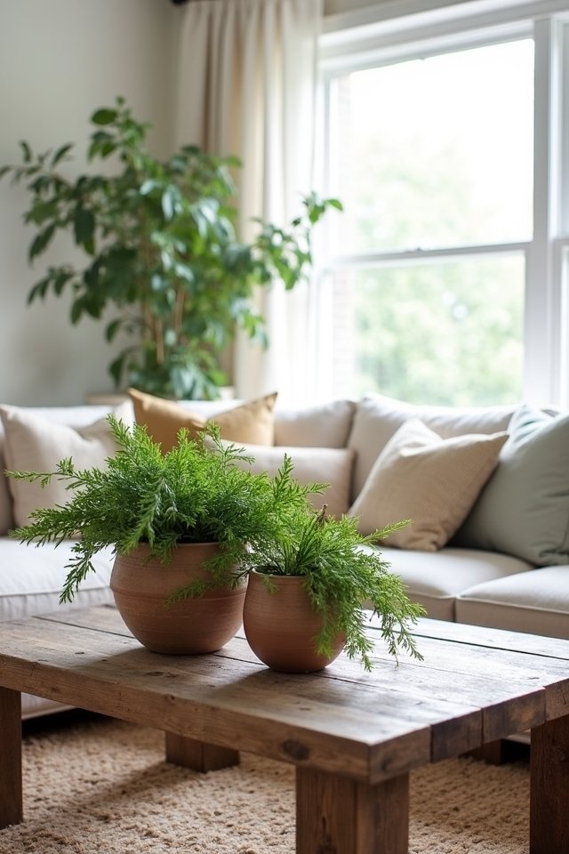 fresh greenery enhances decor
