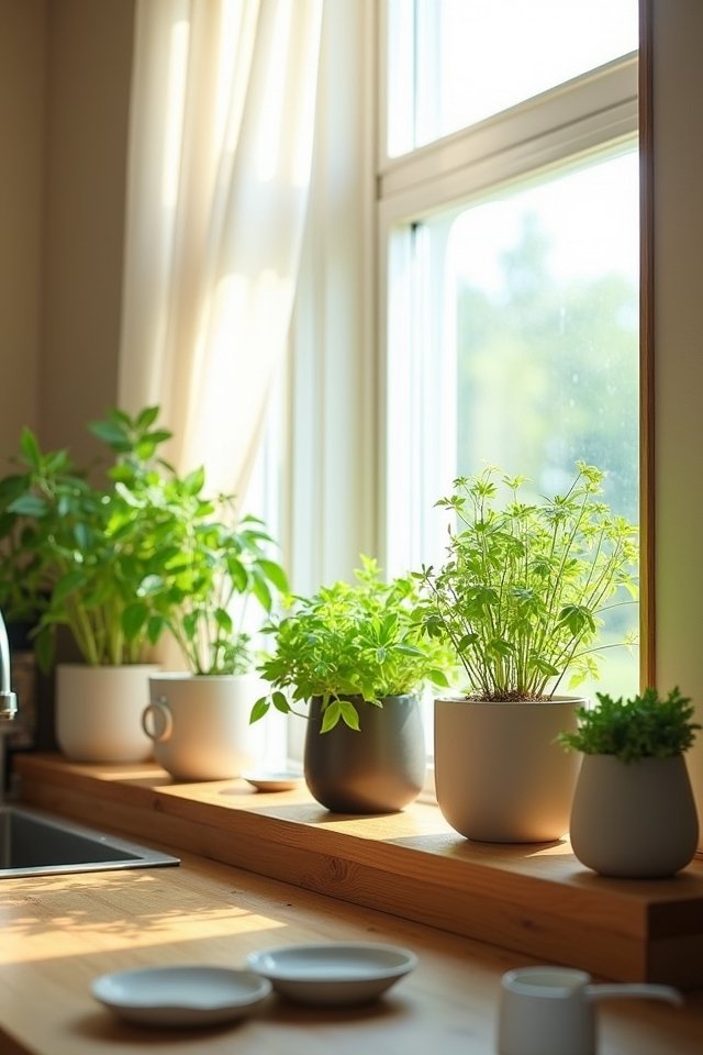 fresh herbs in kitchens
