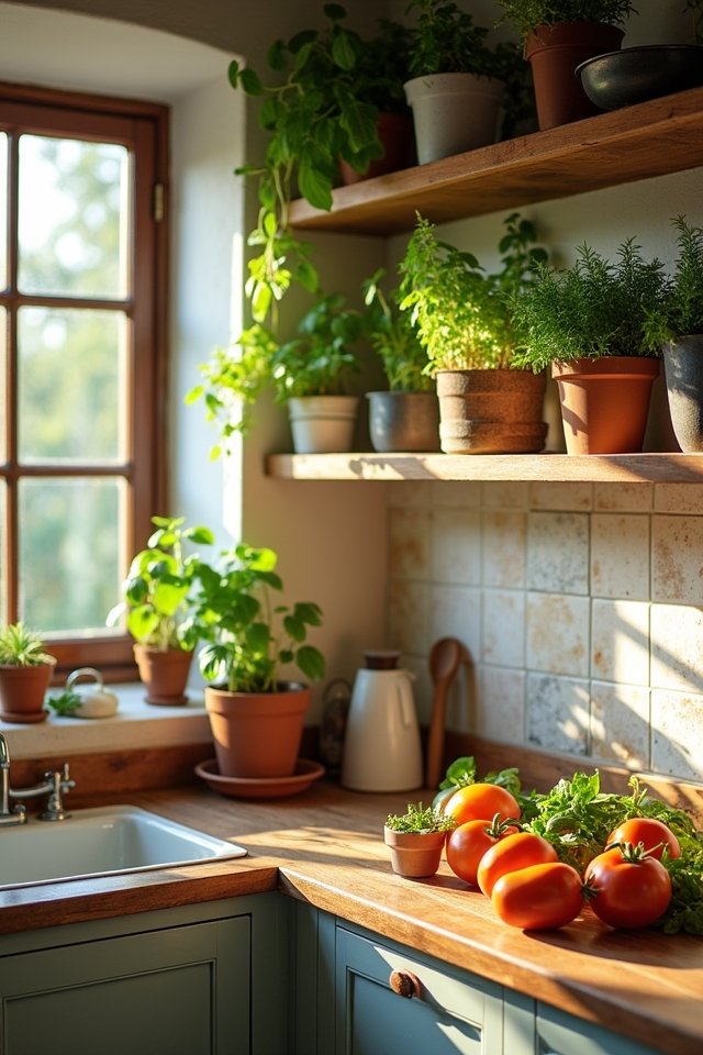 fresh herbs kitchen decor