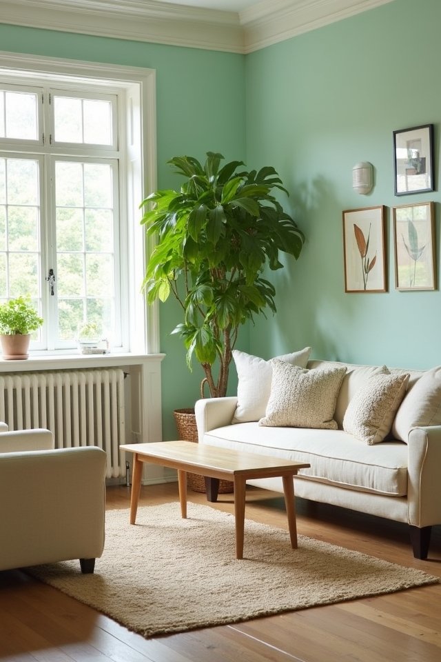 fresh mint living room oasis