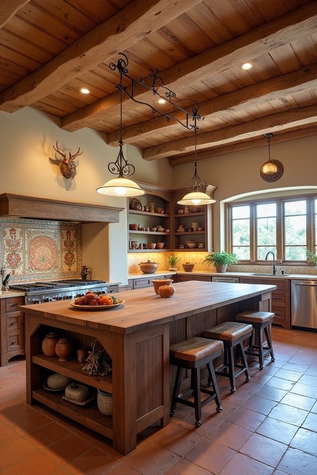 functional hacienda style kitchen island