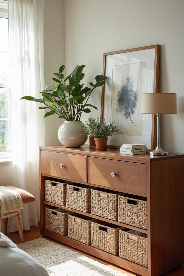 functional storage basket organization