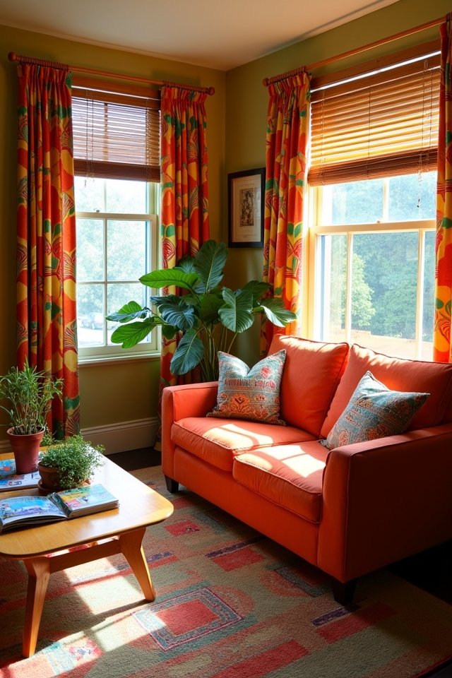 funky vibrant window treatments