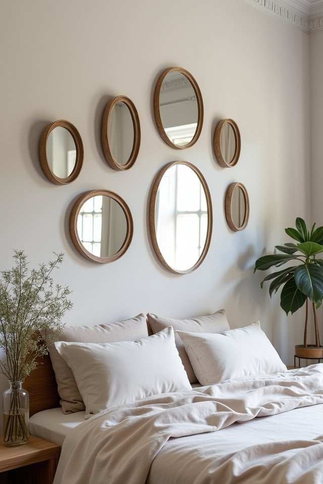 gallery wall of mirrors