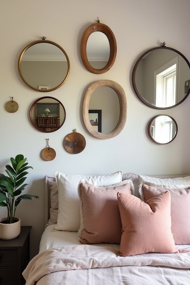 gallery wall of mirrors