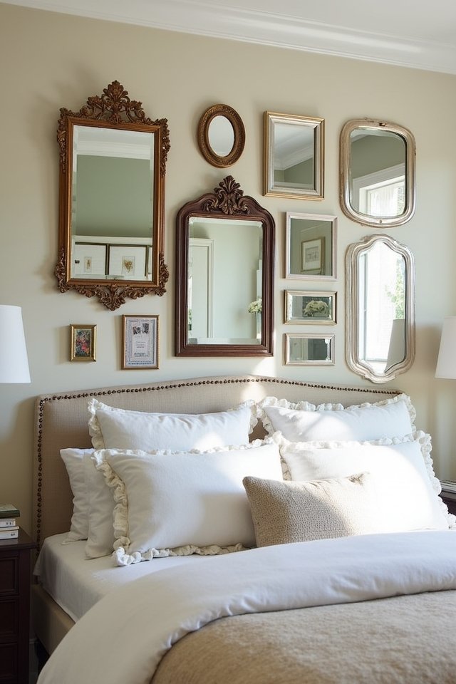 gallery wall with mirrors