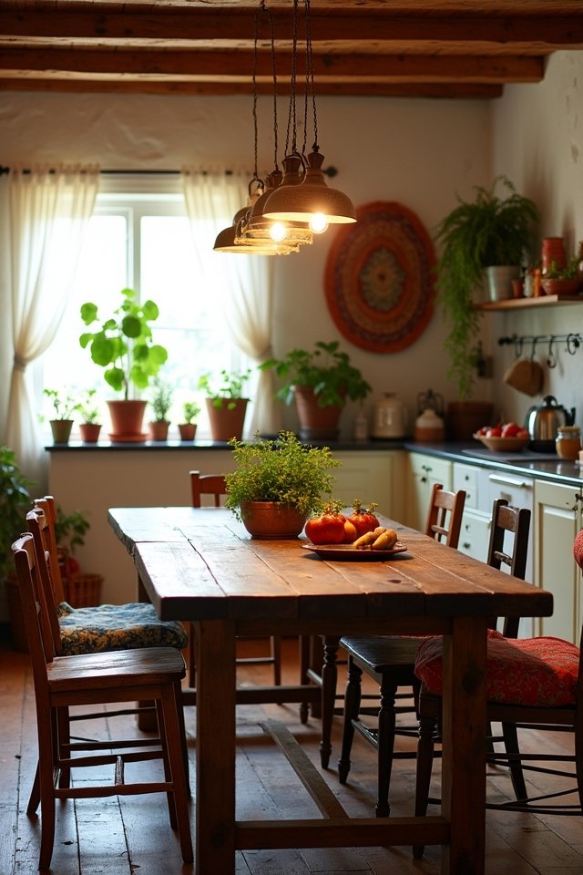 gathering around a table