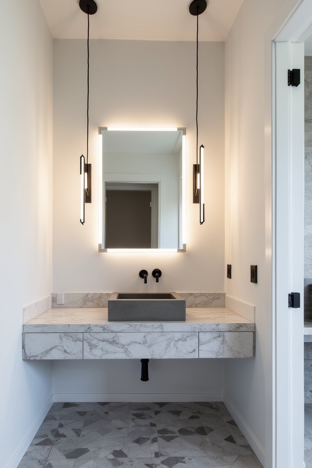 geometric bathroom lighting design