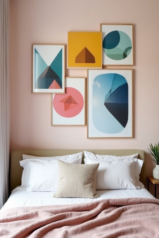 geometric photo wall collage