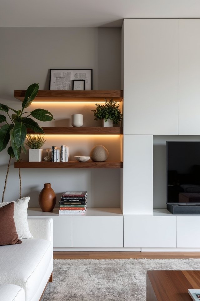 geometric shelving adds personality