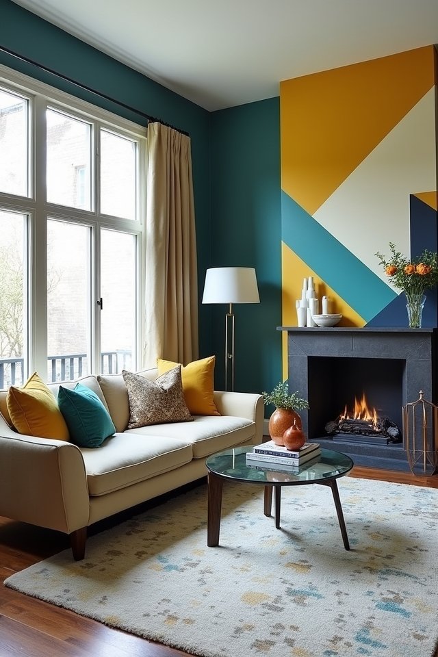 geometric wallpaper transforms living spaces