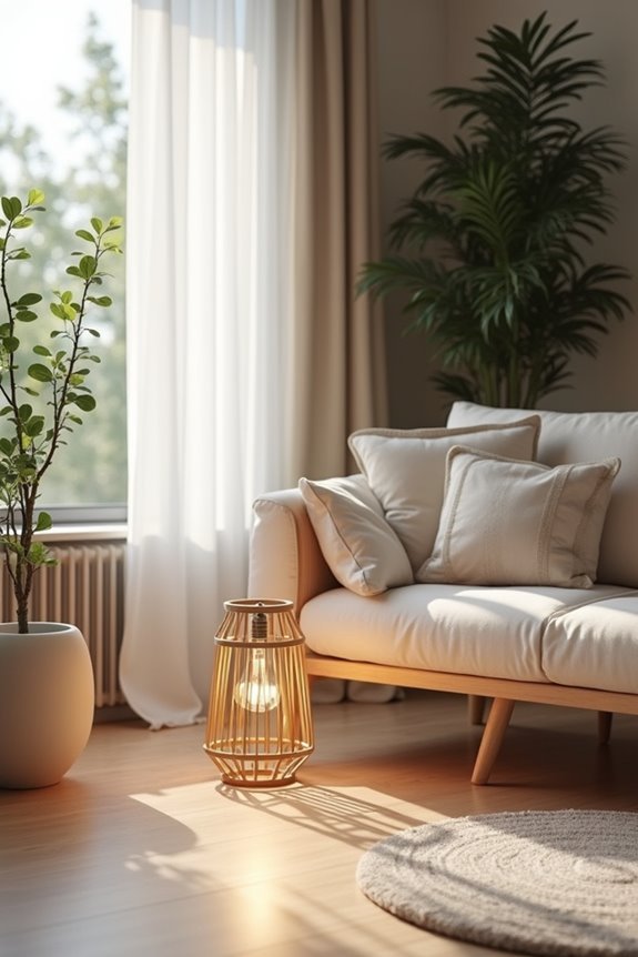 geometric wooden base lamp