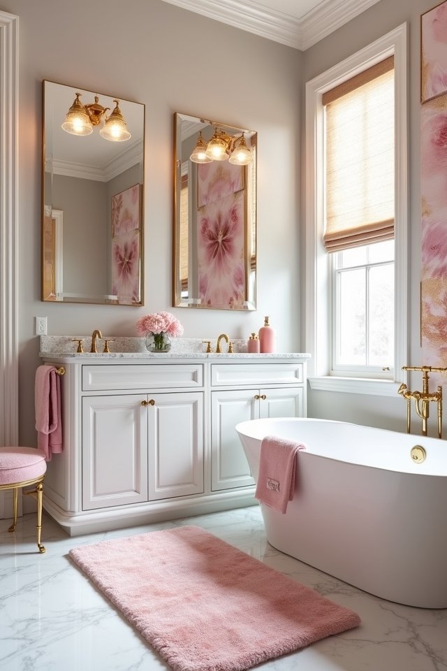 glamorous bathroom wall art