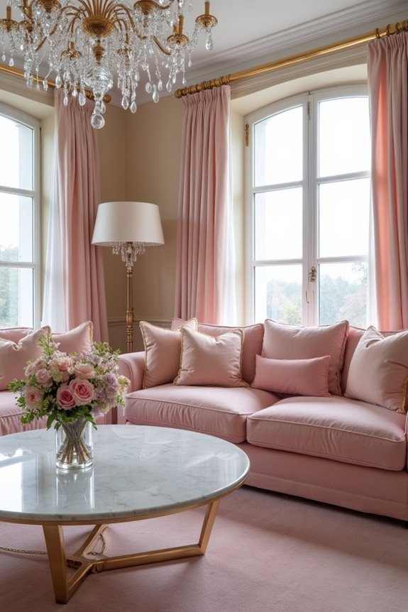 glamorous coquette living room