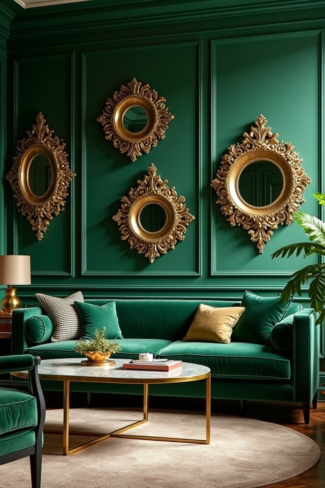 glamorous decorative gold mirrors