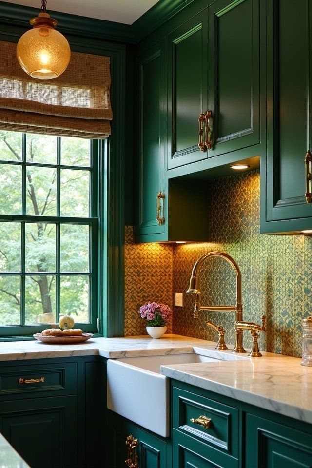 glamorous geometric backsplash design