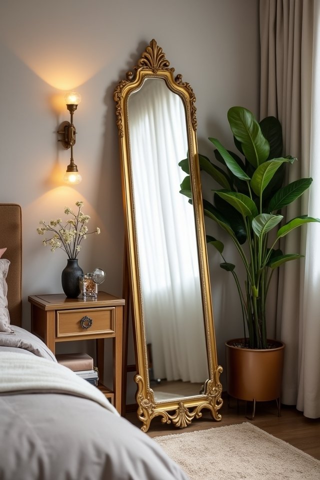 glamorous gold accent mirror