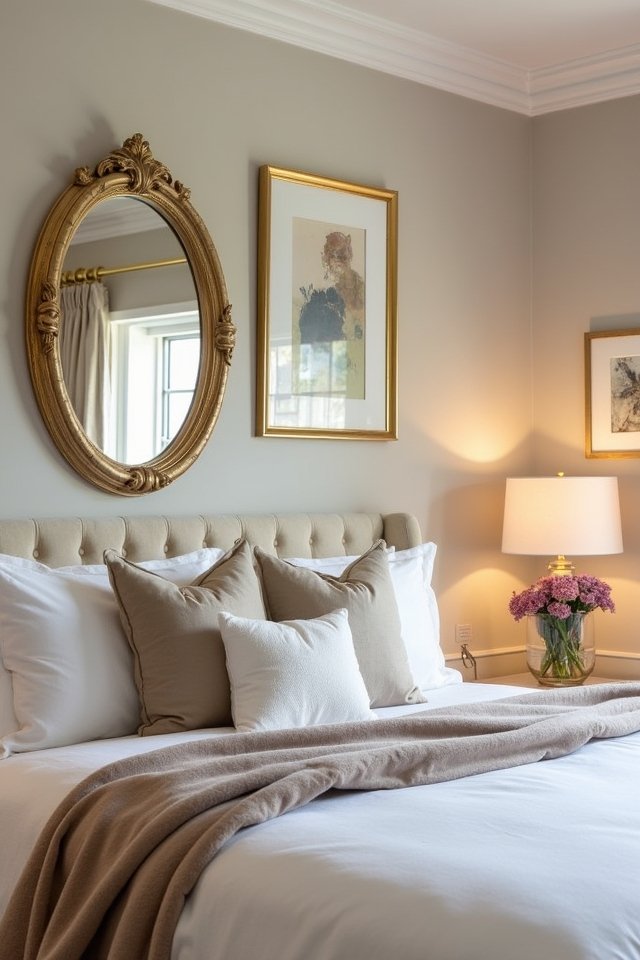 glamorous gold accented gallery walls