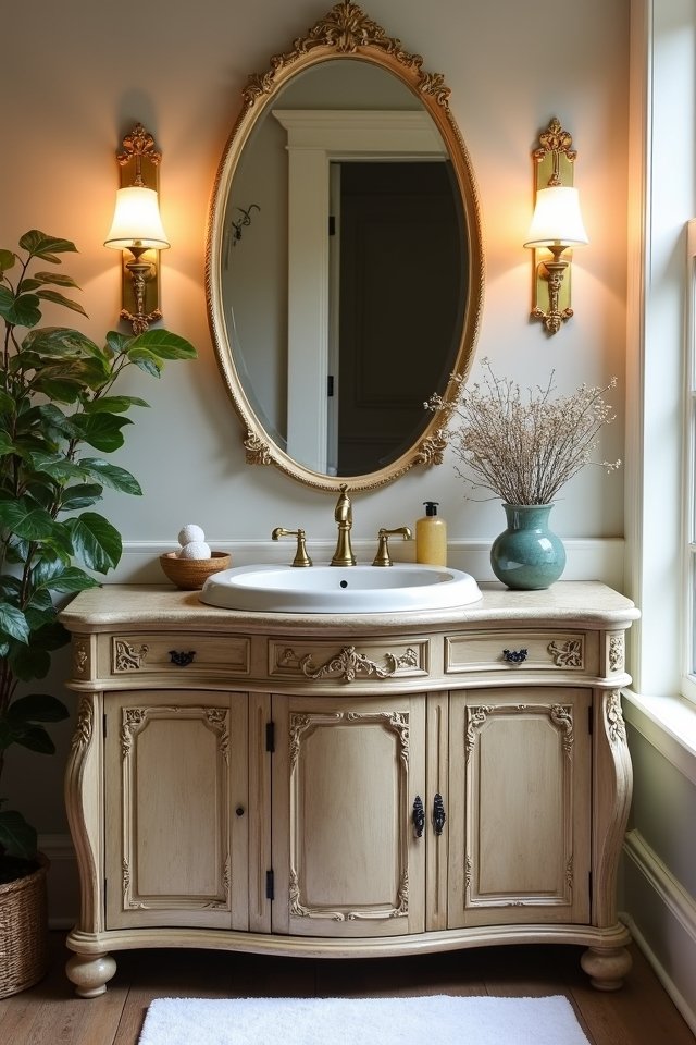 glamorous gold bathroom centerpiece
