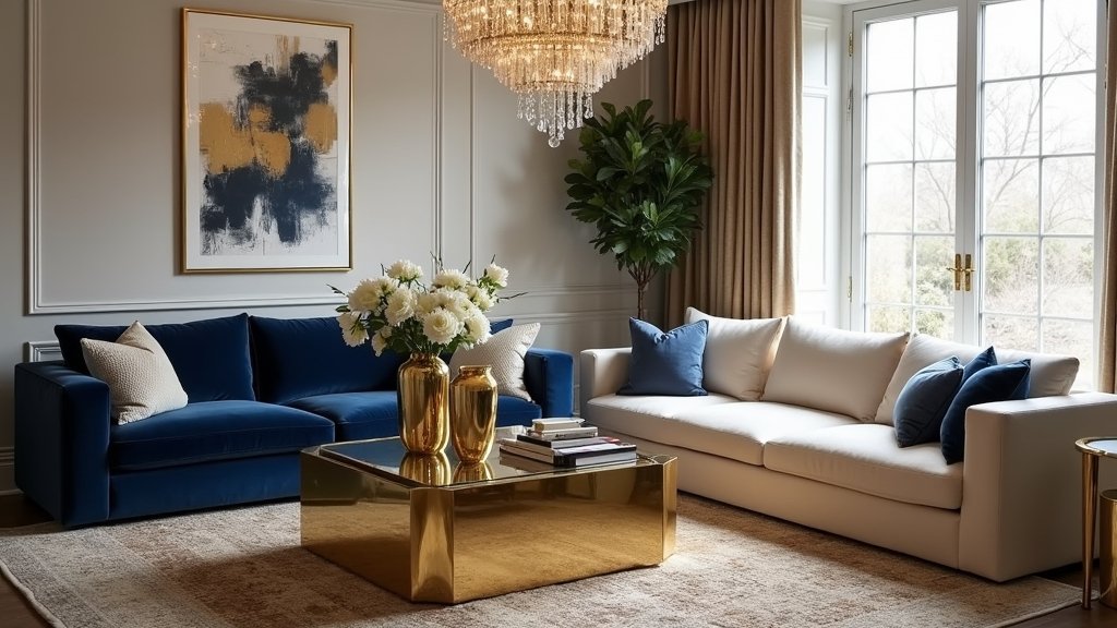 glamorous gold living room decor