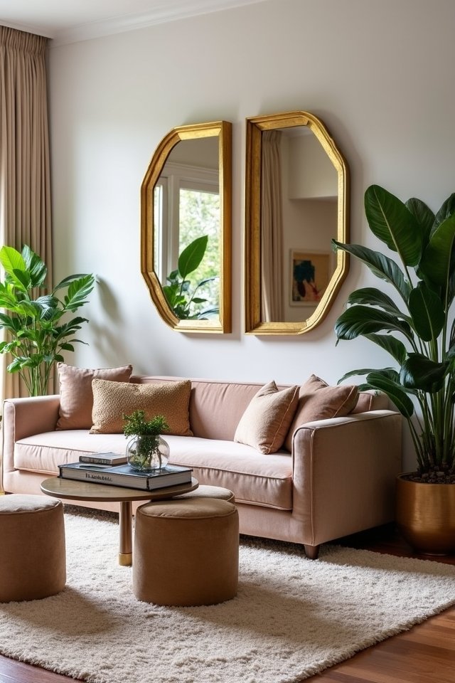 glamorous gold mirror decor