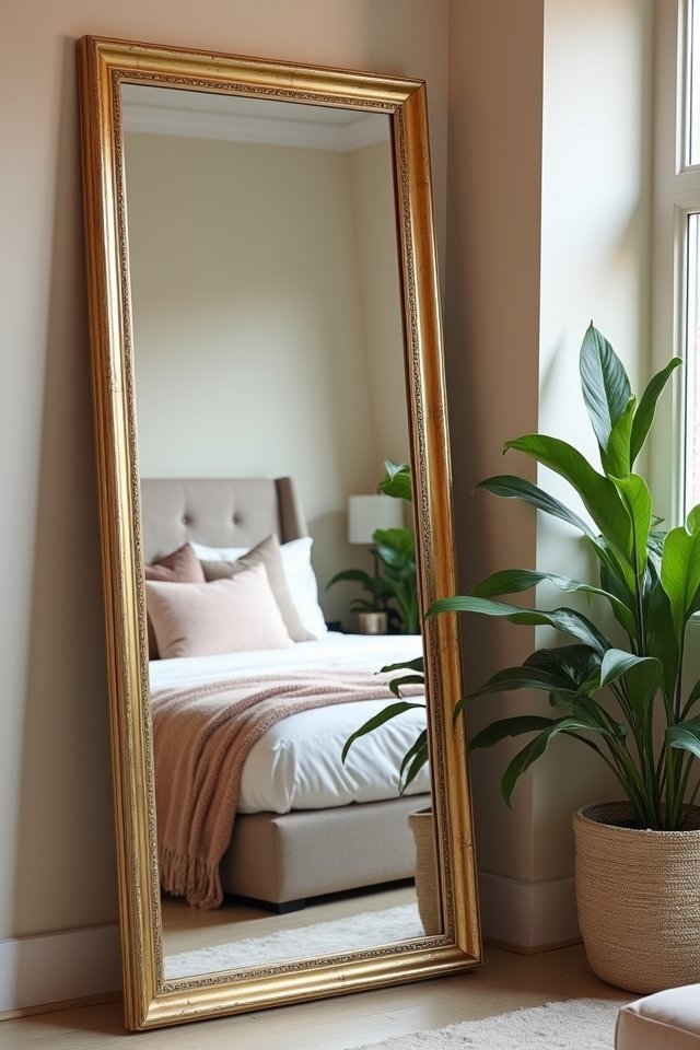 glamorous gold trimmed mirror
