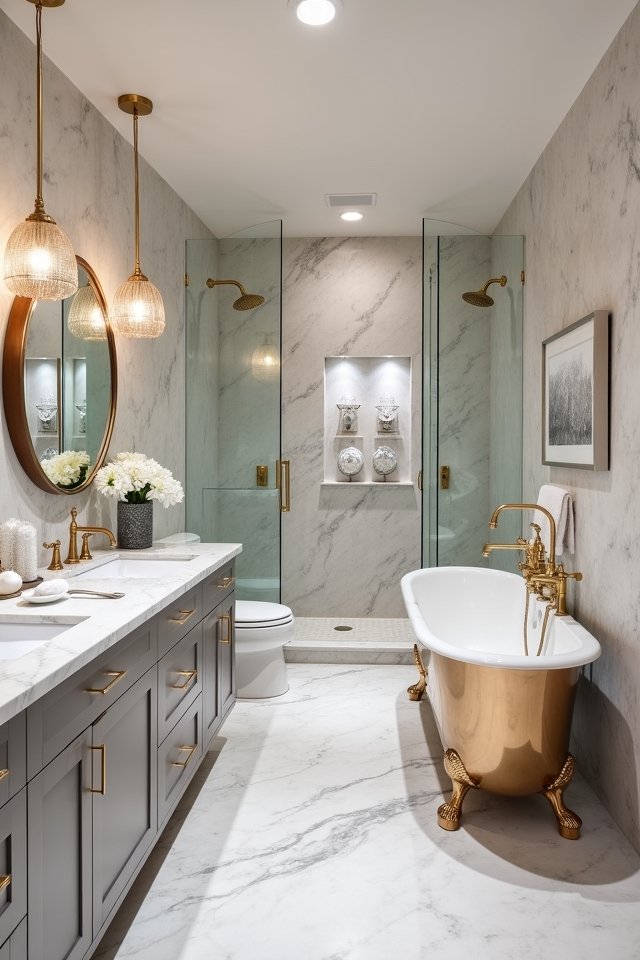 glamorous metallic bathroom accents