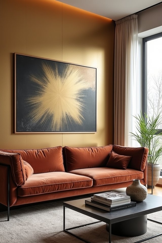 glamorous metallic living room