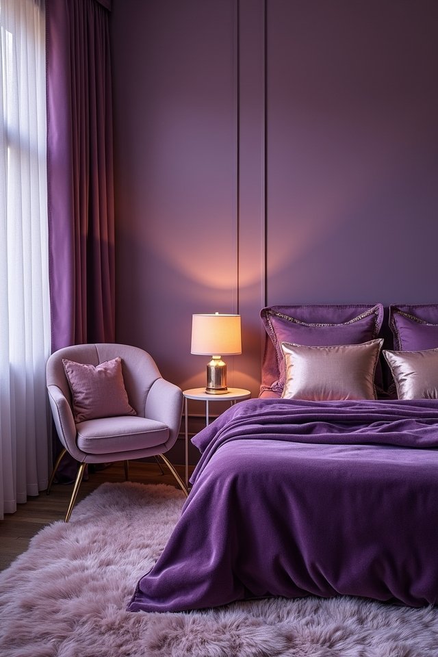 glamorous metallic purple decor