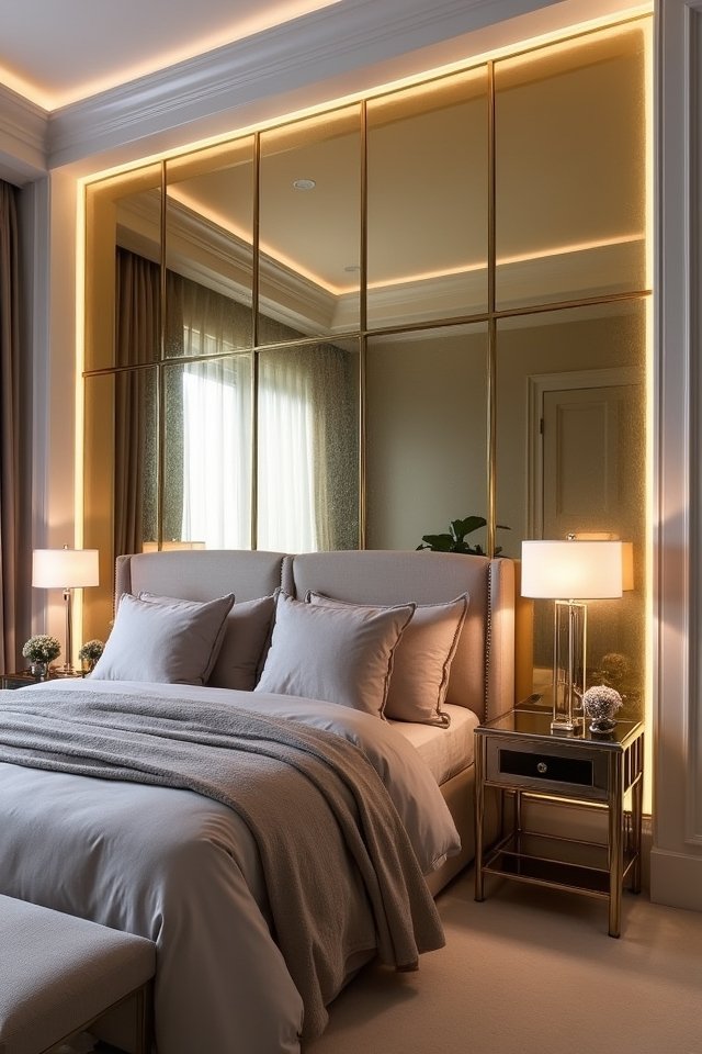 glamorous mirror and metallic accents