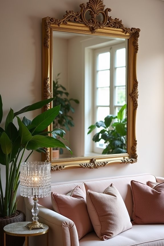 glamorous mirror living room