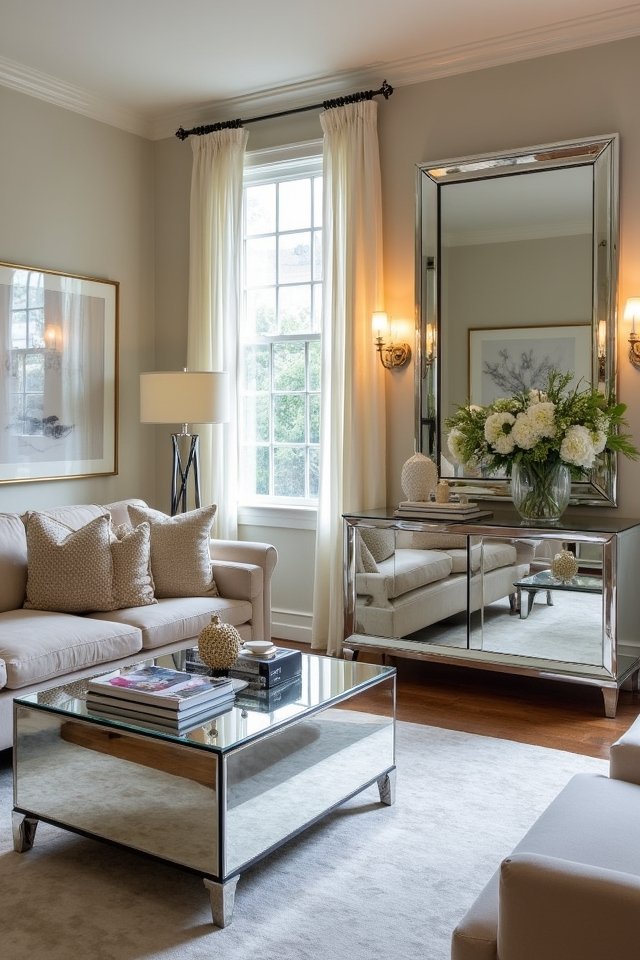 glamorous mirrored furniture pieces
