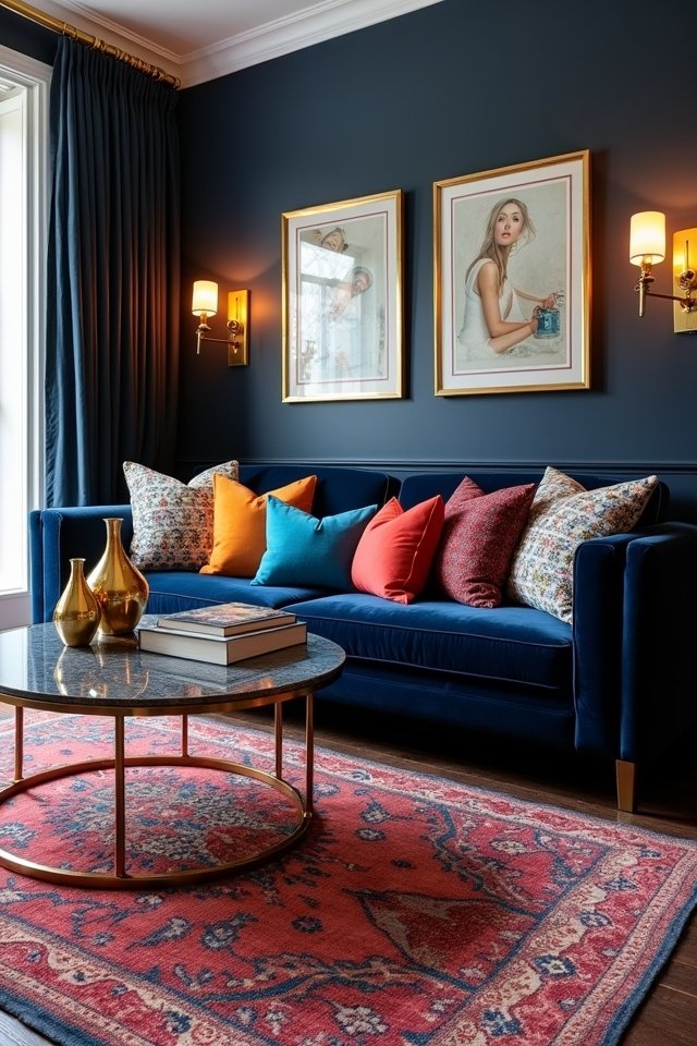 glamorous navy gold accents