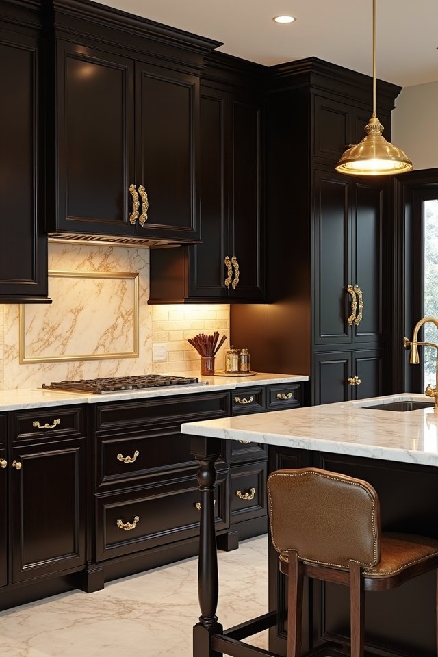 gold accents enhance elegance