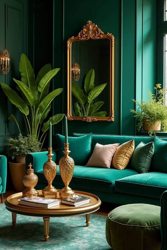 gold accents enhance elegance