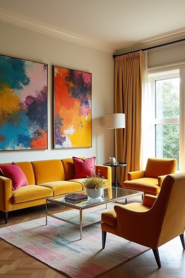 gold and colorful decor