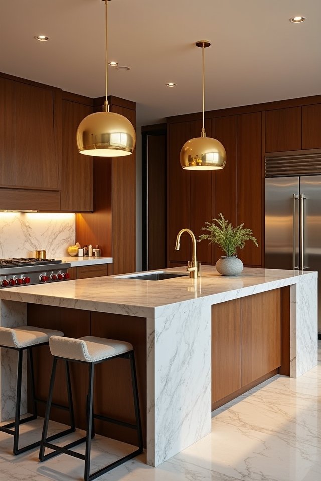 gold light fixtures elevate ambiance