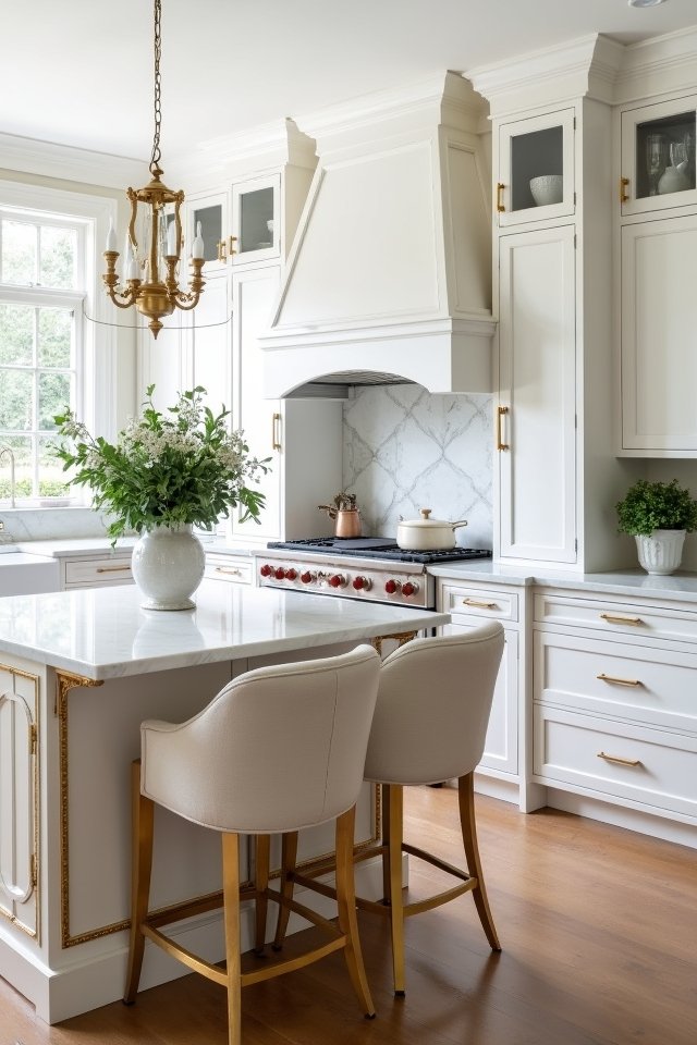 gold trimmed kitchen elegance