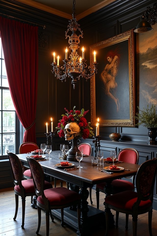 gothic artwork enhances kitchens