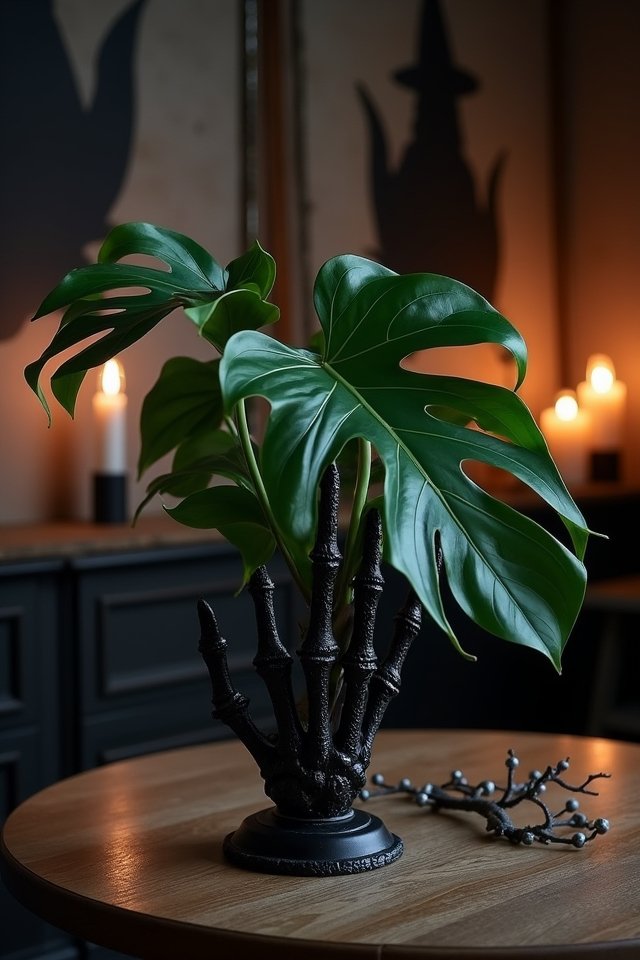 gothic botanical charm holders